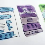 Watercolor website wireframe